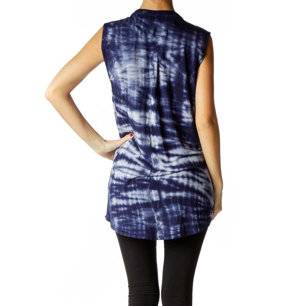Max Jeans Blue Tie Dye Soft Sleeveless Top - Picture 3 of 4
